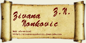 Živana Nonković vizit kartica